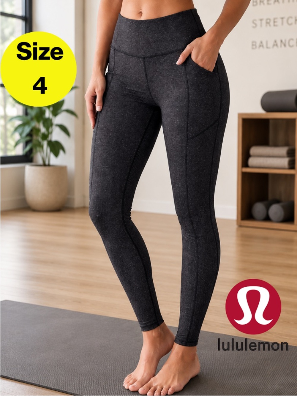 LULULEMON 🩶 High-Waist Charcoal Gray Athleisure Leggings (Women’s Size 4)